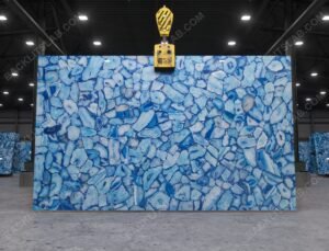 Blue Gava Agate Backlit Slab