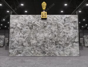 Crystal Clear White Quartz Backlit Slab