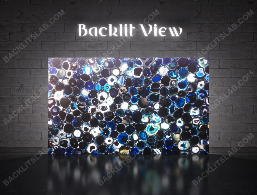 Indian Blue Agate Backlit Feature