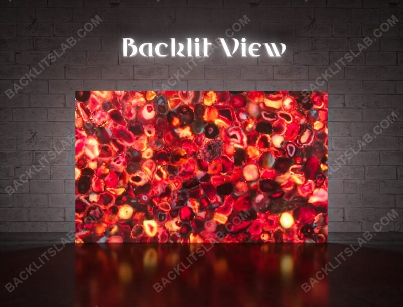 Red Agate Backlit Slab